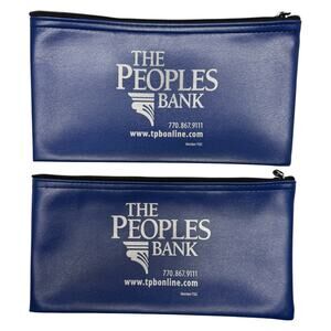 Lot of 2 Peoples Bank Winder GA Money Deposit Bags Vintage Banking Memorabilia